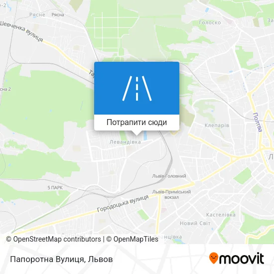 Карта Папоротна Вулиця