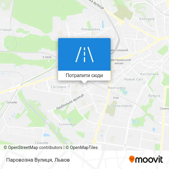 Карта Паровозна Вулиця