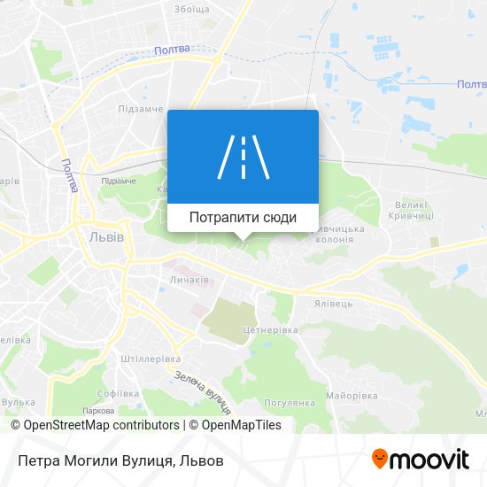 Карта Петра Могили Вулиця