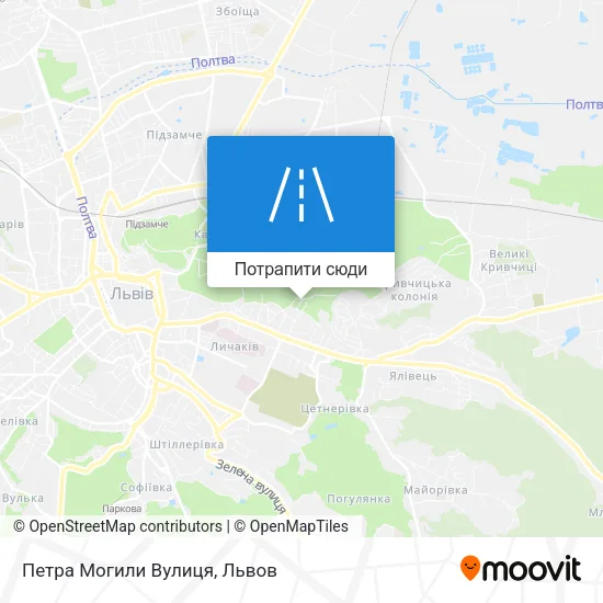 Карта Петра Могили Вулиця