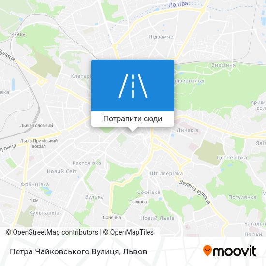 Карта Петра Чайковського Вулиця