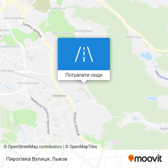 Карта Пирогівка Вулиця