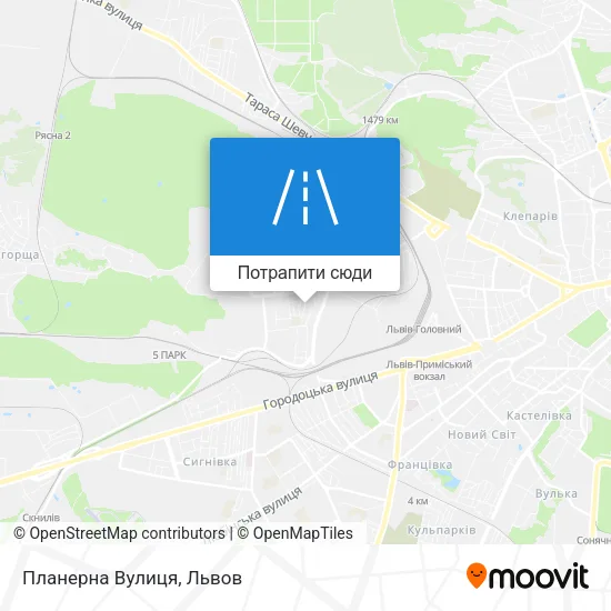 Карта Планерна Вулиця