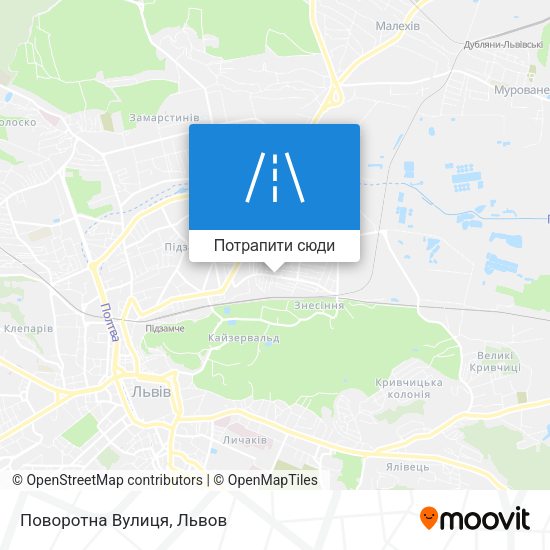 Карта Поворотна Вулиця