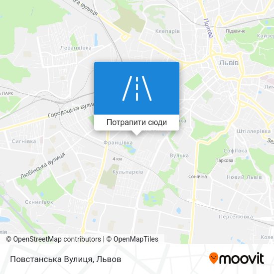 Карта Повстанська Вулиця