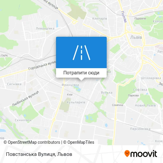 Карта Повстанська Вулиця