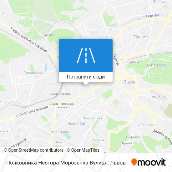 Карта Полковника Нестора Морозенка Вулиця