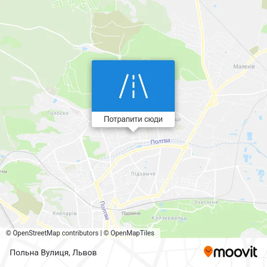 Карта Польна Вулиця