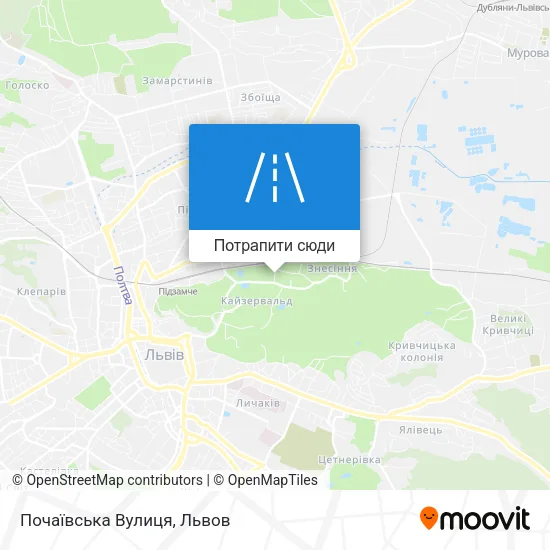 Карта Почаївська Вулиця
