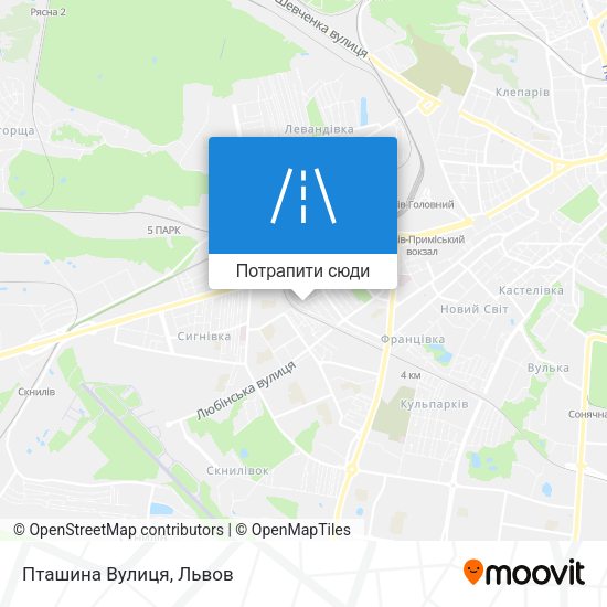 Карта Пташина Вулиця