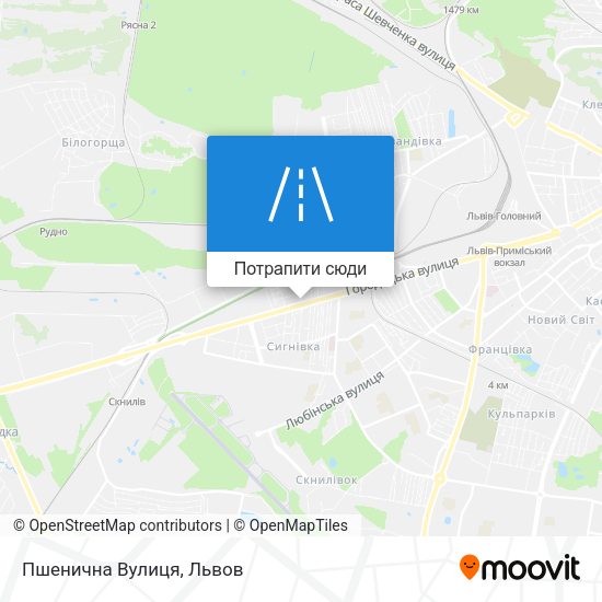 Карта Пшенична Вулиця