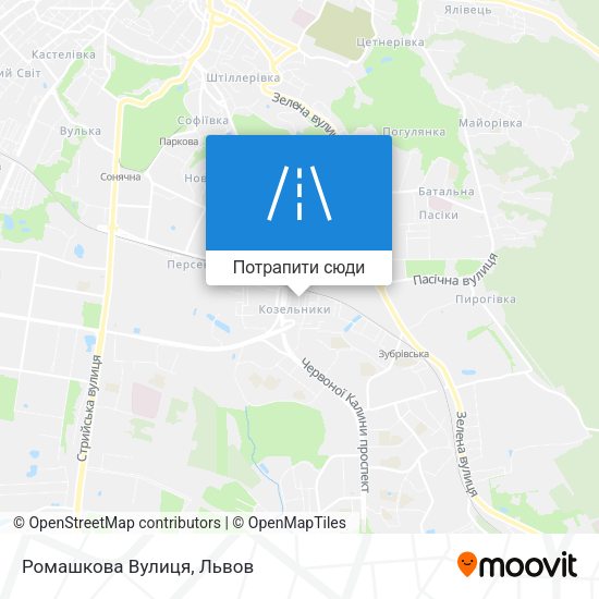 Карта Ромашкова Вулиця