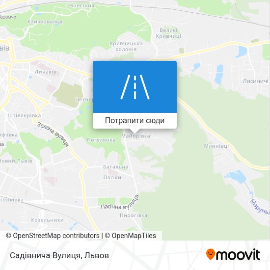 Карта Садівнича Вулиця