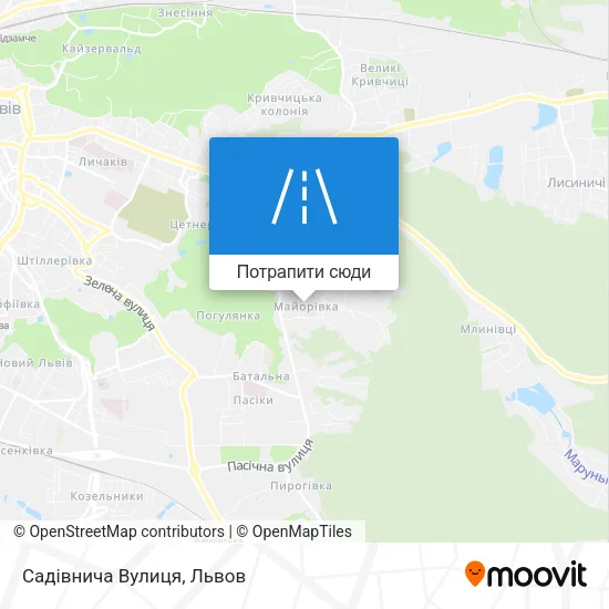 Карта Садівнича Вулиця