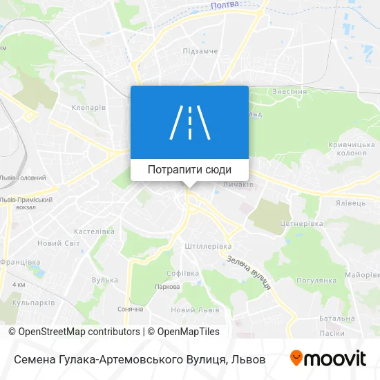 Карта Семена Гулака-Артемовського Вулиця