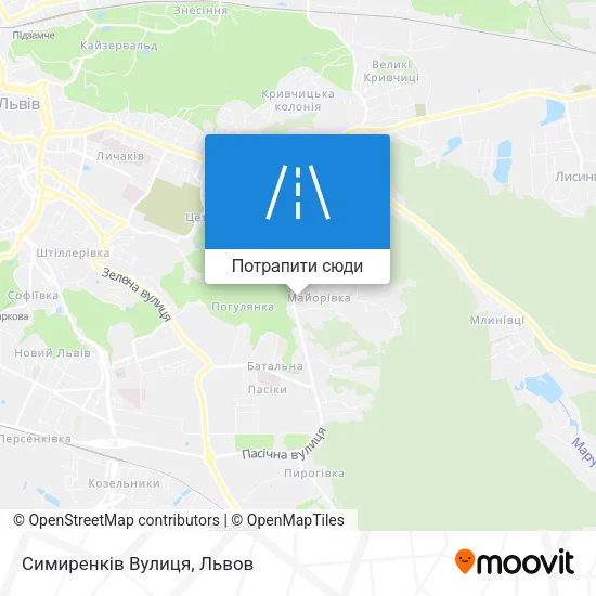 Карта Симиренків Вулиця