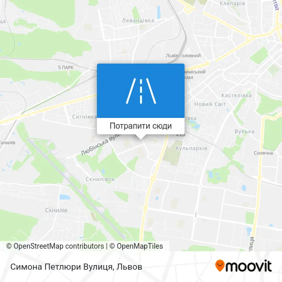 Карта Симона Петлюри Вулиця