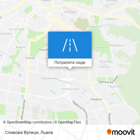 Карта Сливова Вулиця
