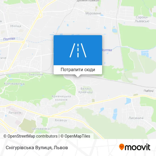 Карта Снігурівська Вулиця