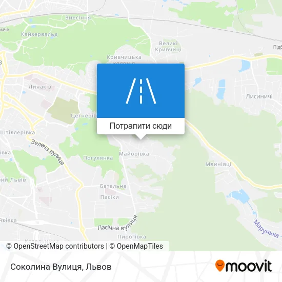 Карта Соколина Вулиця