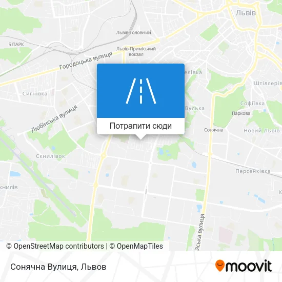 Карта Сонячна Вулиця