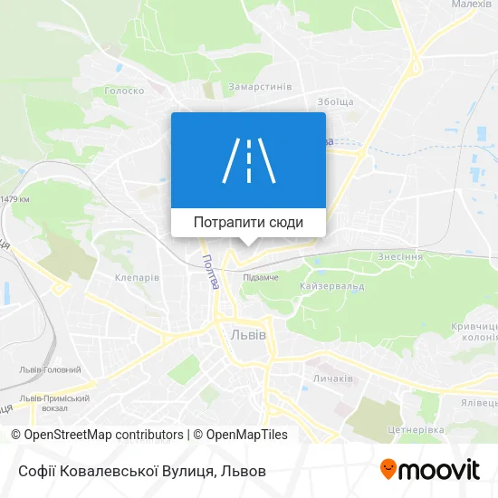 Карта Софії Ковалевської Вулиця