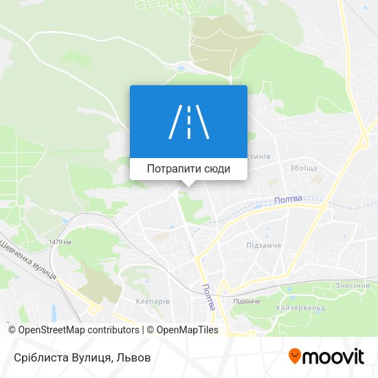 Карта Сріблиста Вулиця