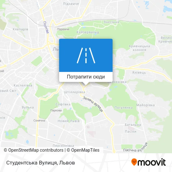 Карта Студентська Вулиця