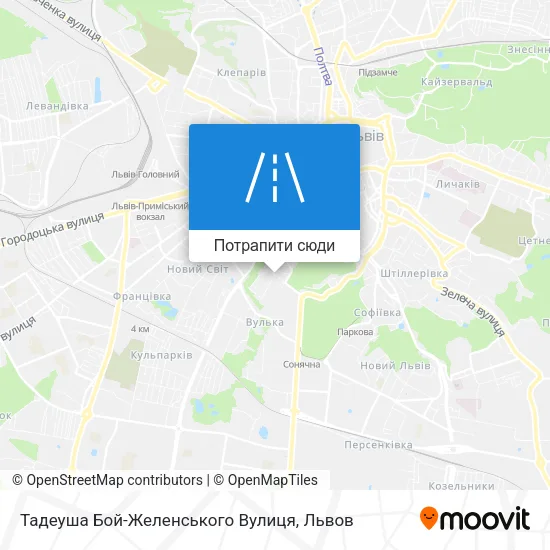 Карта Тадеуша Бой-Желенського Вулиця