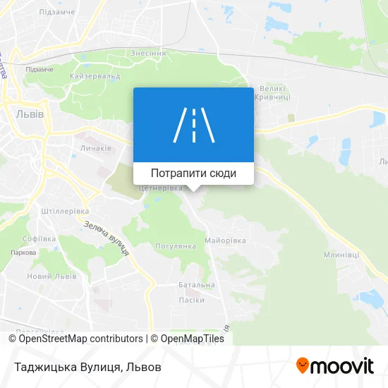 Карта Таджицька Вулиця