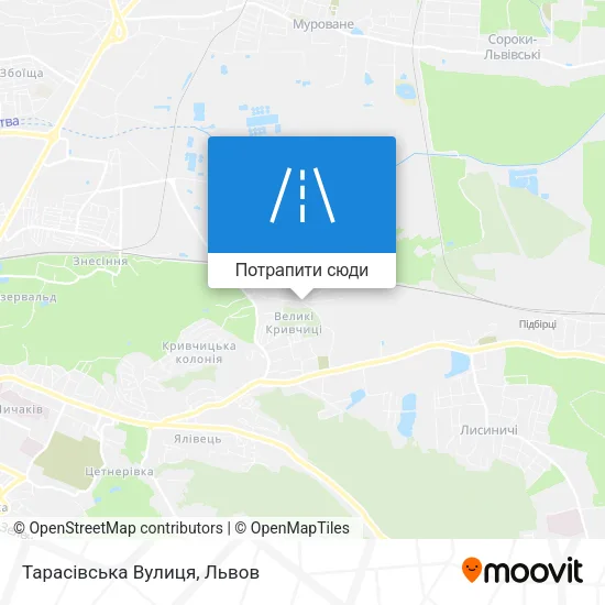 Карта Тарасівська Вулиця