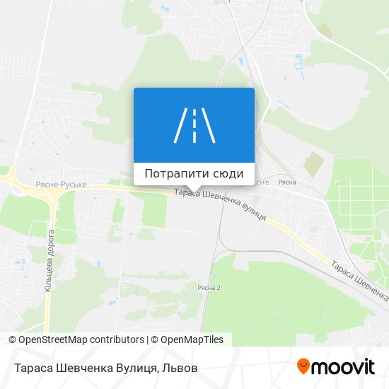 Карта Тараса Шевченка Вулиця