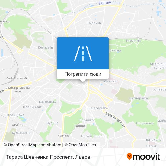 Карта Тараса Шевченка Проспект