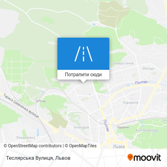 Карта Теслярська Вулиця