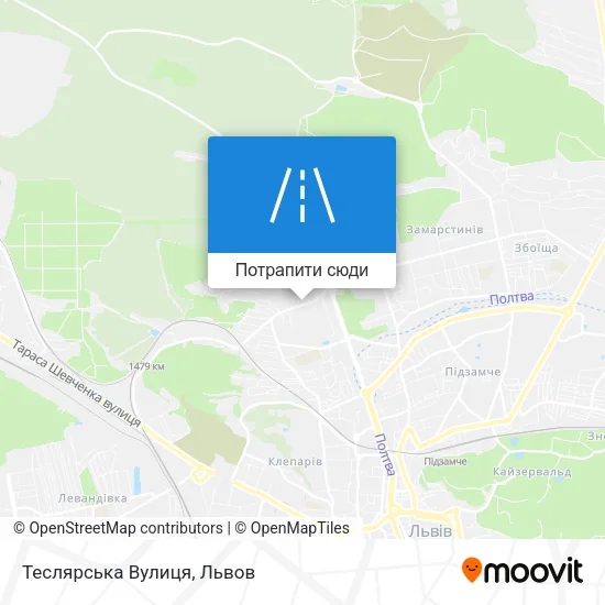 Карта Теслярська Вулиця