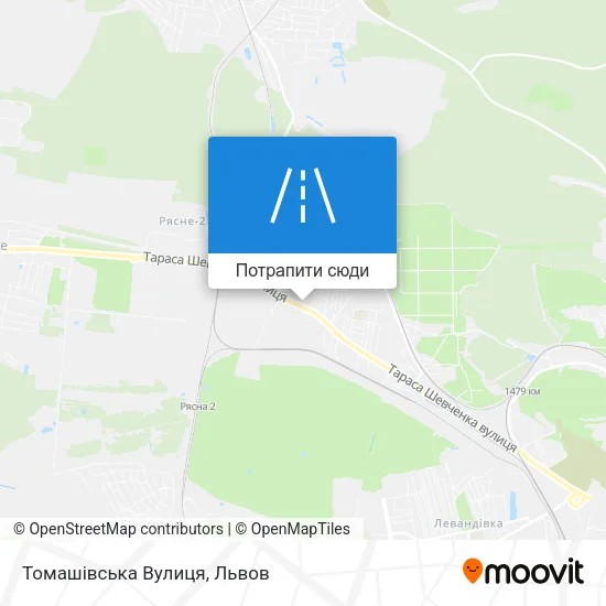 Карта Томашівська Вулиця
