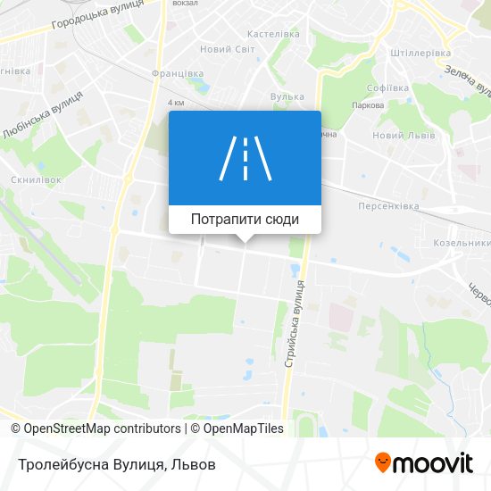 Карта Тролейбусна Вулиця