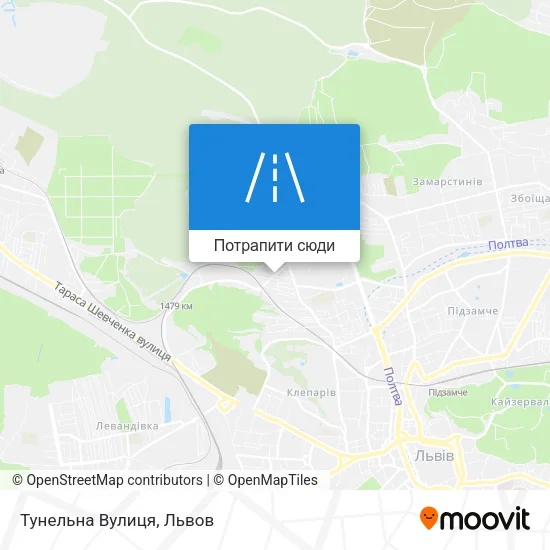 Карта Тунельна Вулиця