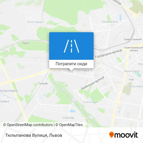 Карта Тюльпанова Вулиця
