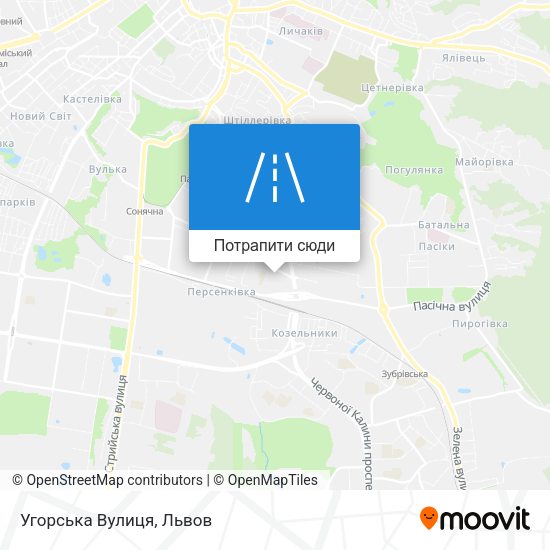 Карта Угорська Вулиця