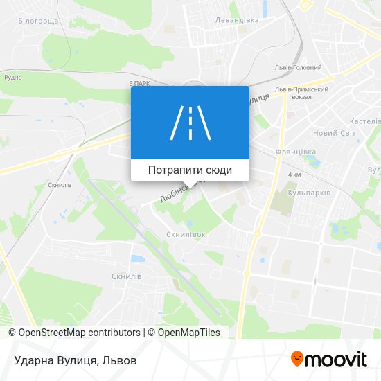 Карта Ударна Вулиця