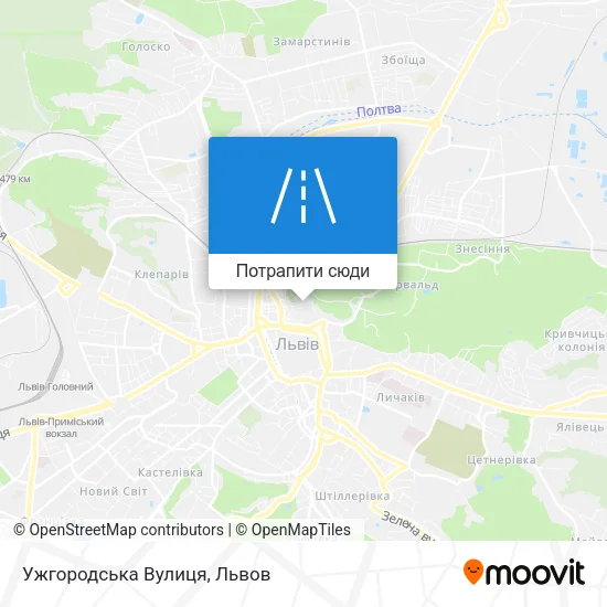 Карта Ужгородська Вулиця