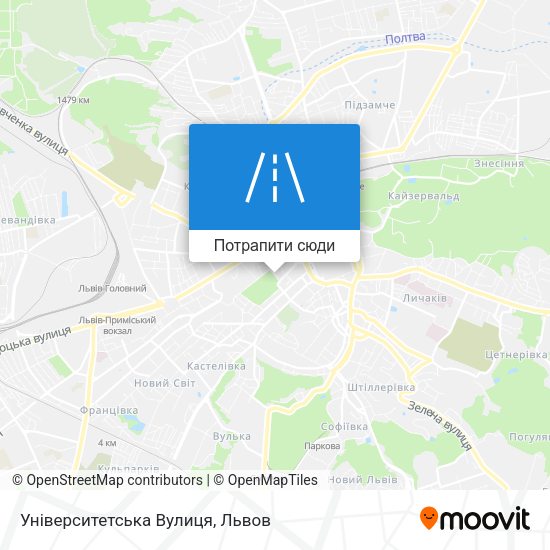 Карта Університетська Вулиця