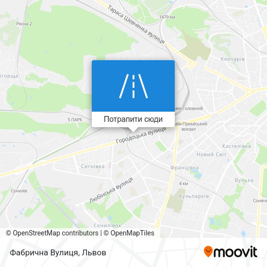 Карта Фабрична Вулиця