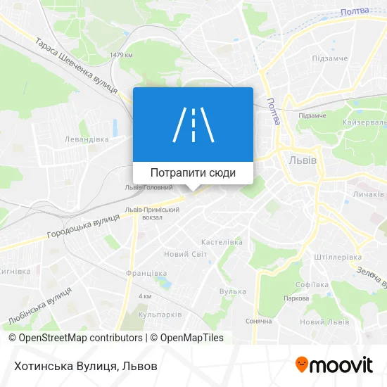 Карта Хотинська Вулиця