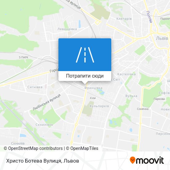 Карта Христо Ботева Вулиця