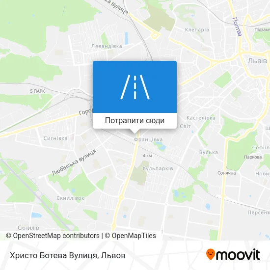 Карта Христо Ботева Вулиця
