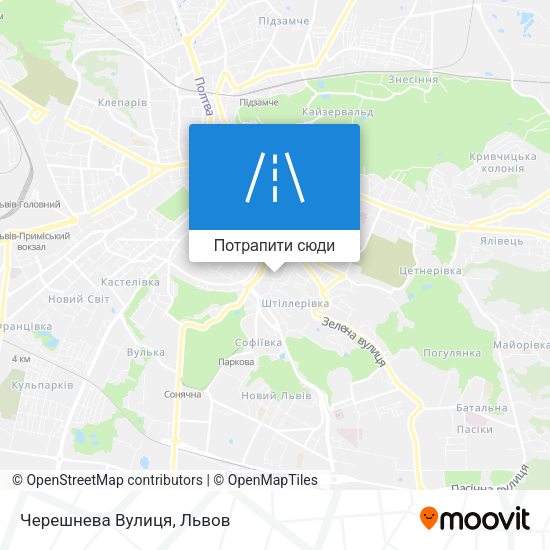 Карта Черешнева Вулиця