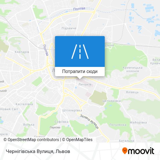 Карта Чернігівська Вулиця