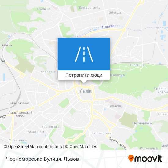 Карта Чорноморська Вулиця